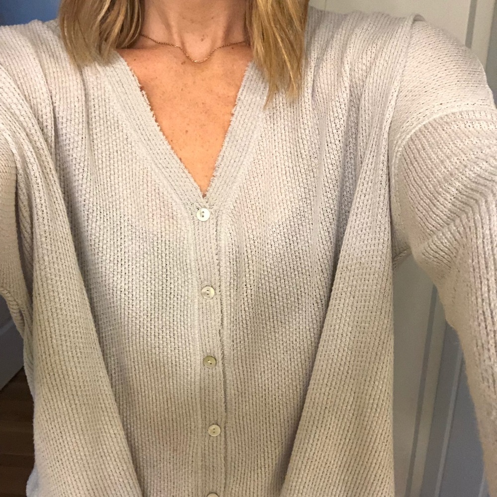 UO long sleeve knit button front sweater